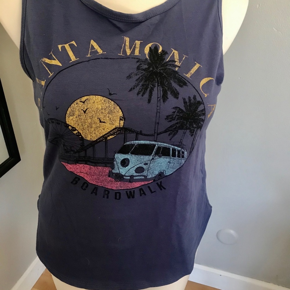 Graphic t with low back.